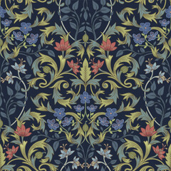 Floral Harmony. Vintage botanical pattern.