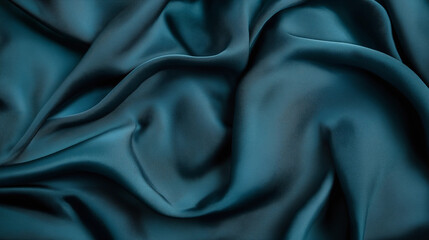 Obraz premium Dark blue fabric background with elegant flowing waves