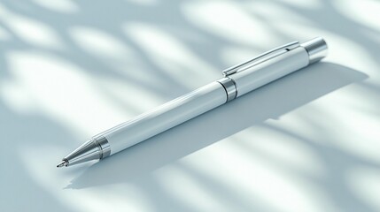 Naklejka premium Elegant White Pen, Smooth Writing