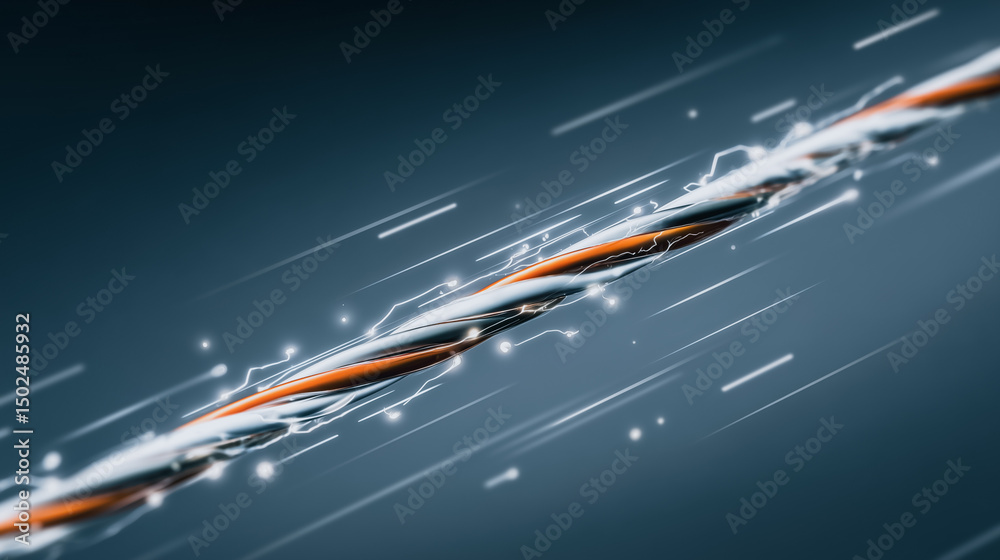 Sticker digital data stream: a stylized image depicting a futuristic data stream, represented by a glowing o