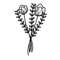 small bunch of flowers and leaves 