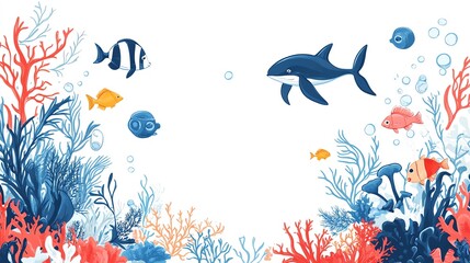 vector illustration of an underwater world