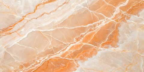 Fototapeta premium Warm honey and cream marble displays flowing, organic patterns. Soft color transitions create peaceful, harmonious composition with gentle curves and natural stone characteristics
