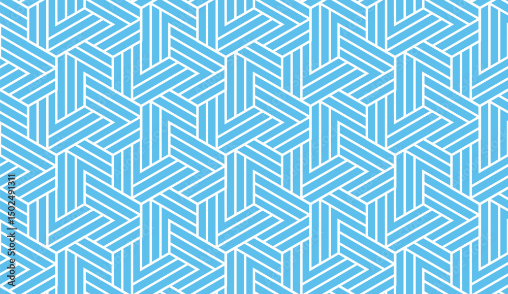 Poster abstract geometric pattern with stripes, lines. seamless vector background. white and blue ornament.