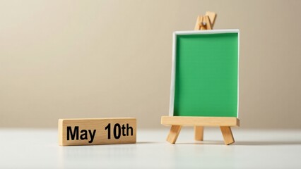 Easel with Green Board, May 10th Date