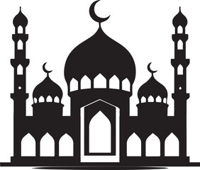 Mosque silhouette design vector art illustration