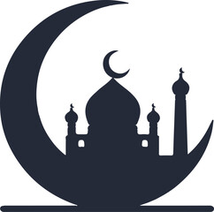 Mosque silhouette design vector art illustration