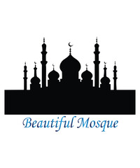 Mosque silhouette design vector art illustration