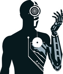 Humanoid Robot vector art illustration
