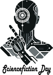 Humanoid Robot vector art illustration
