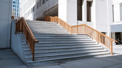Fototapeta premium Exterior steps leading up to a modern building