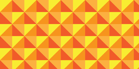 Seamless orange and red geometric cube creative concept triangle overlapping overlap square technology texture. geometric digital cubes fabric and wallpaper grid block texture background.