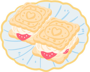Cookies Illustration, Sweet Bakery Clipart, Cozy Dessert Art