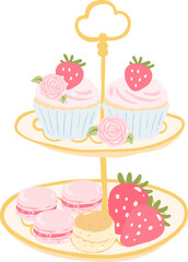 Afternoon Tea Set Illustration, Elegant Tea Time Clipart, Cozy Vintage Tea Art
