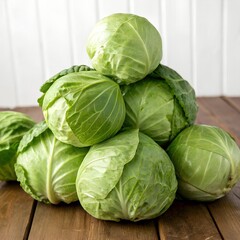 Fototapeta premium brussels sprouts on a wooden table