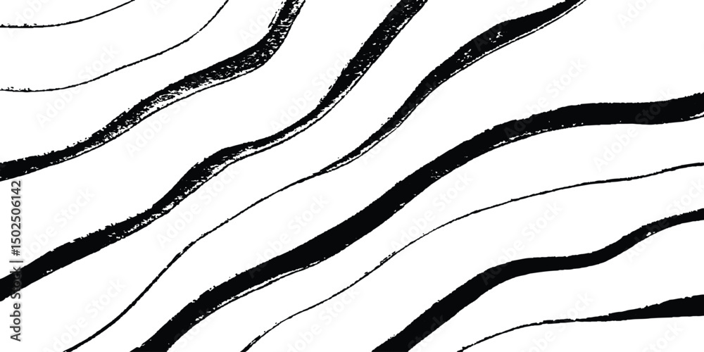 Aufkleber abstract black wave flowing on white background. abstract black wave design isolated on white backgr