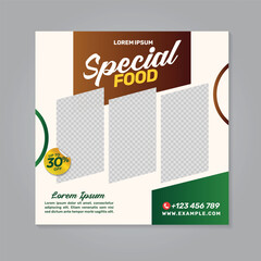 Restaurant food social media banner post design template
