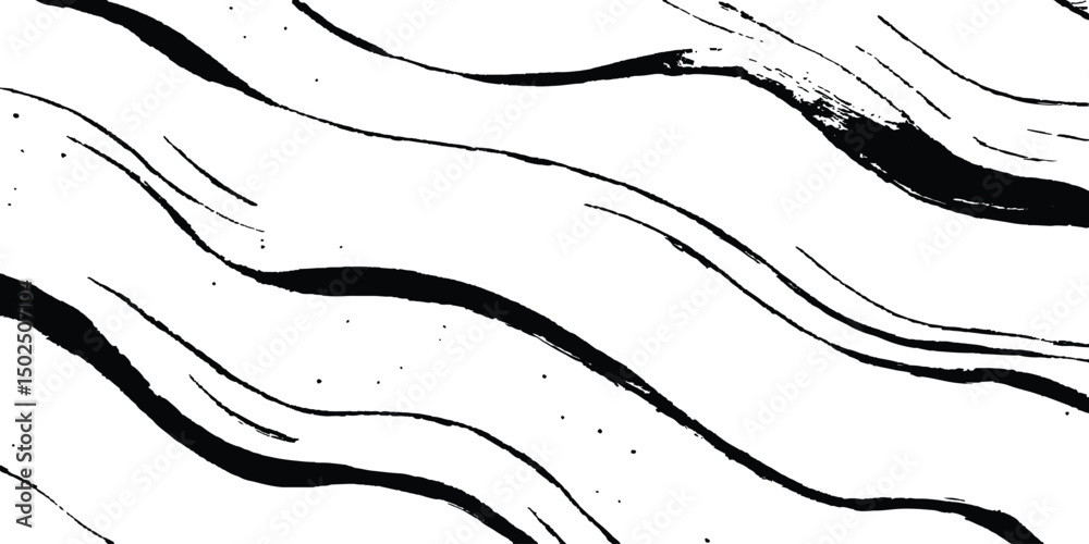 Aufkleber Abstract black wave flowing on white background. Abstract black wave design isolated on white background. abstract black wave and curve design ,modern and smooth motion white background, generative ai