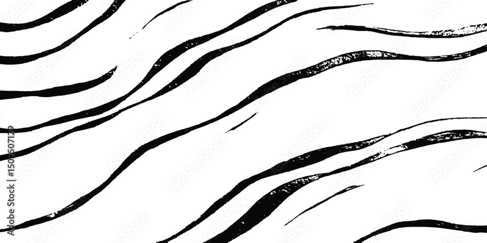 Aufkleber Abstract black wave flowing on white background. Abstract black wave design isolated on white background. abstract black wave and curve design ,modern and smooth motion white background, generative ai