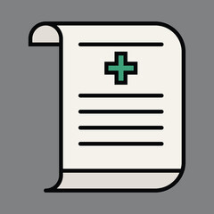 Fototapeta premium Medical Document Icon Healthcare Prescription, Health Record, Doctor's Note, Medical Report Illustration