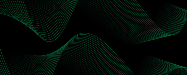 Abstract green smooth waves on white background.Vector illustration.