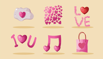 valentine's day love element illustration