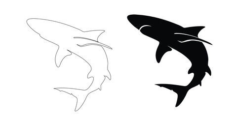 vector illustration of a shark silhouette