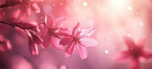 Delicate pink blossoms with soft focus background