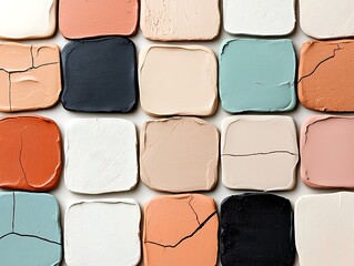Fototapeta premium Abstract Square Tiles Colorful Paint Texture Background