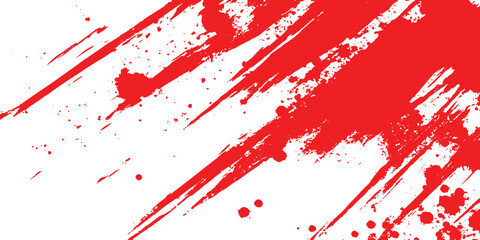 Vector brush grunge texture Rough red scratches splatter grunge distressed background. Red grunge texture isolated background.