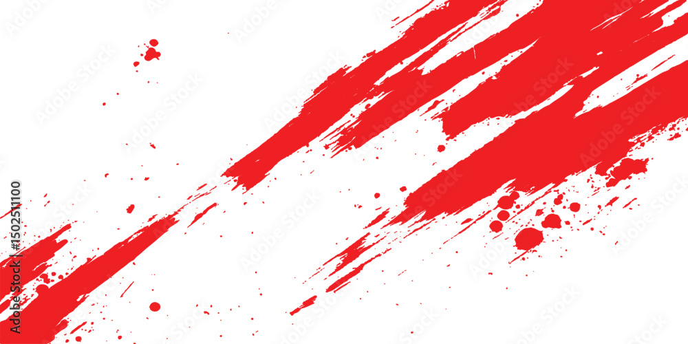 Aufkleber vector red grunge texture white transparent background. vector abstract style red paintbrush design 