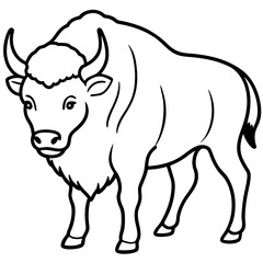 Polar Bison line art vector