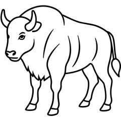 Polar Bison line art vector