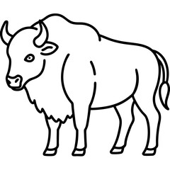 Polar Bison line art vector
