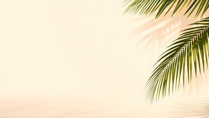 Palm Leaf Shadow on Pale Wall: Sun-drenched palm fronds cast delicate shadows on a smooth wall, conjuring the laid-back serenity of a tropical getaway.