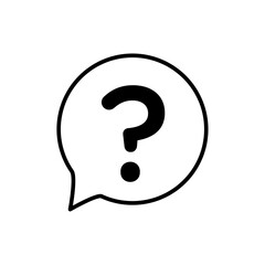 Question mark icon in speech bubble, Help icon, service chat sign button, customer support icon - faq icons
