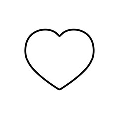 Heart icons in black and outlined style, heart vector