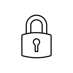 Lock or closed padlock icons set designed in outline, line and stroke style