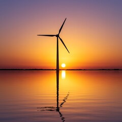 Wind Turbine by Lake