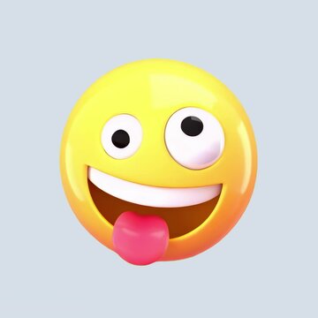 Playful emoji with silly expression animation isolated asset, transparent 4K video, alpha channel, ProRes 4444