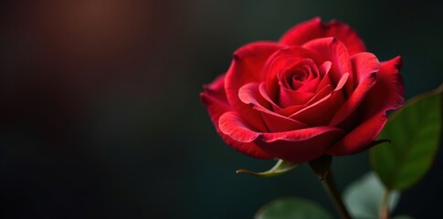 Elegant red rose with heart-shaped center and pointed arrow tip, symbolizing love and passion, love, red rose,