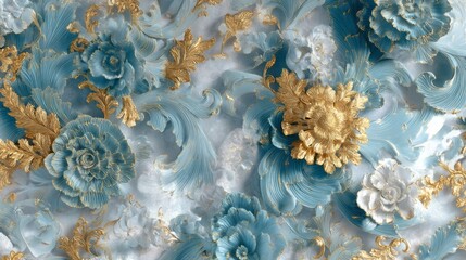 Close-up view of ornate floral decorations.