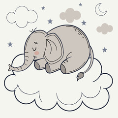 Sleeping Elephant on a Cloud