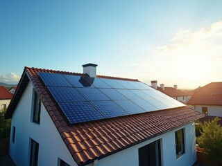 Solar panels installed on a residential rooftop showcasing modern eco-trends in sustainable energy solutions