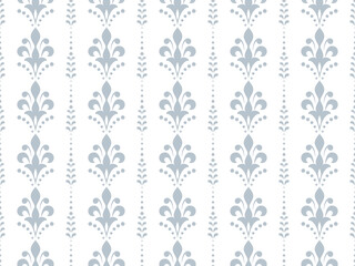 Flower geometric pattern. Seamless vector background. White and gray ornament. Ornament for fabric, wallpaper, packaging. Decorative print