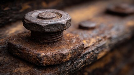 Close-up of rusty bolt and nut