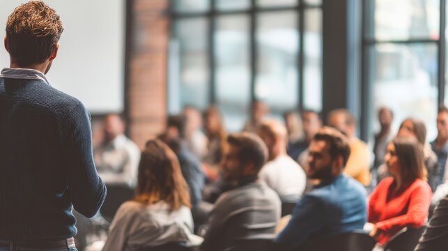 Speaker Engaging Audience at Event - Powered by Adobe