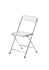 Folding chair, clear plastic seat