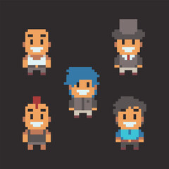 this is people in pixel art ,this item good for presentations,stickers, icons, t shirt design,game asset,logo and your project.