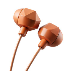 Geometric Shaped Earbuds Matte Terracotta Single  isolated on transparent background